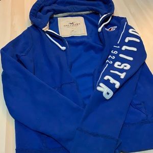 Hollister Men’s Blue Full Zip Hoodie - SIZE MEDIUM